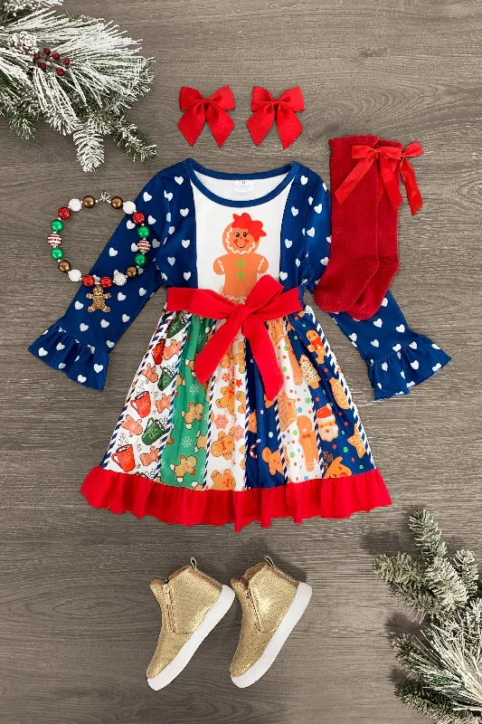 Fit-And-Flare DressFestive Gingerbread Girl Bell Sleeve Dress