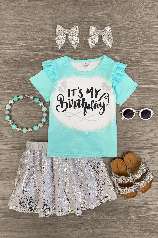 Tulle Dress"It's My Birthday" Sequin Skirt Set