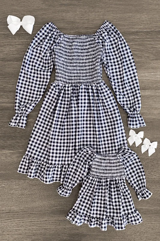 women's everyday dressesMom & Me - Black & White Gingham Dress