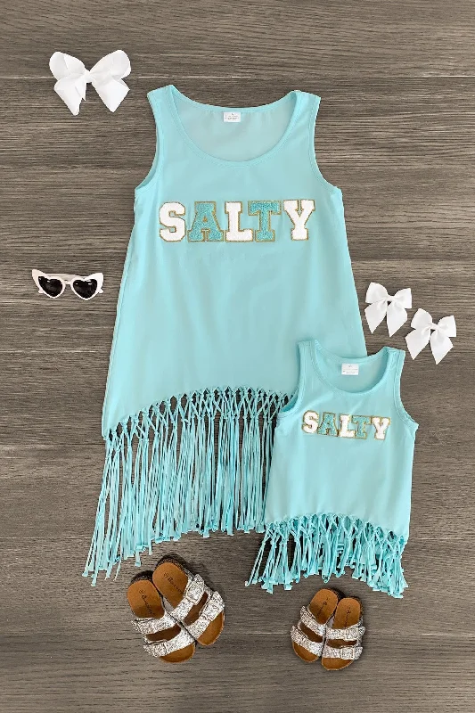 women's business casual dressesMom & Me - "Salty" Chenille Patch Tank Top