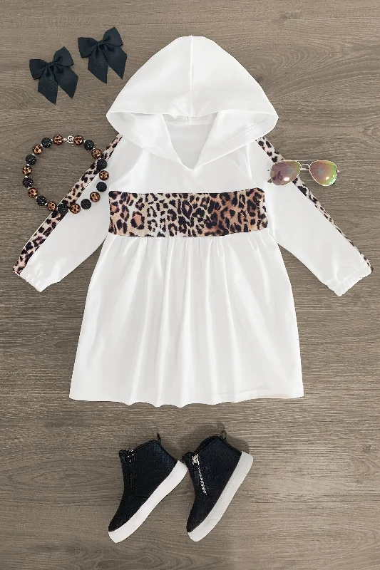 Beaded DressWhite Cheetah Hooded Dress