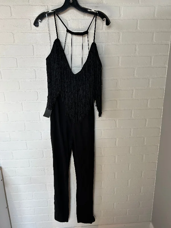 women's jumpsuits for wrinkle-resistant materialsBlack Jumpsuit Bebe, Size L