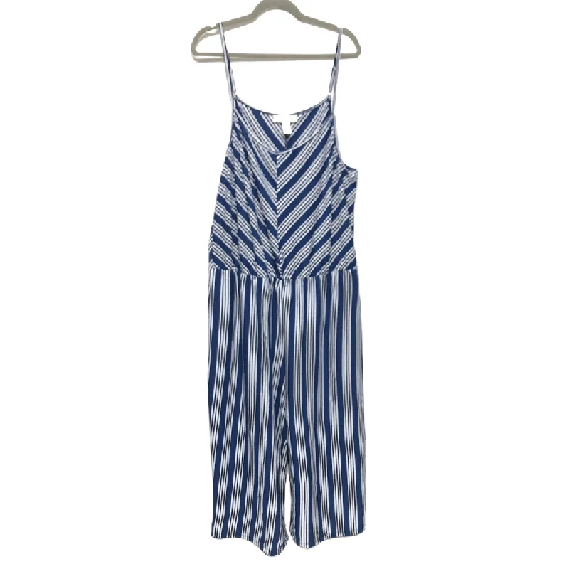 women's jumpsuits made of satinBlue & White Jumpsuit Just Be, Size 3x