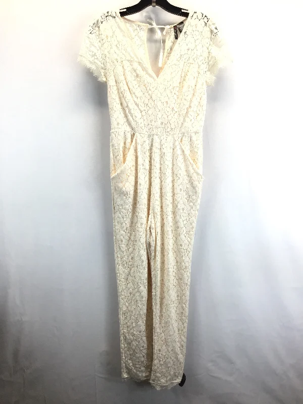 women's glam jumpsuitsCream Jumpsuit Fire, Size S