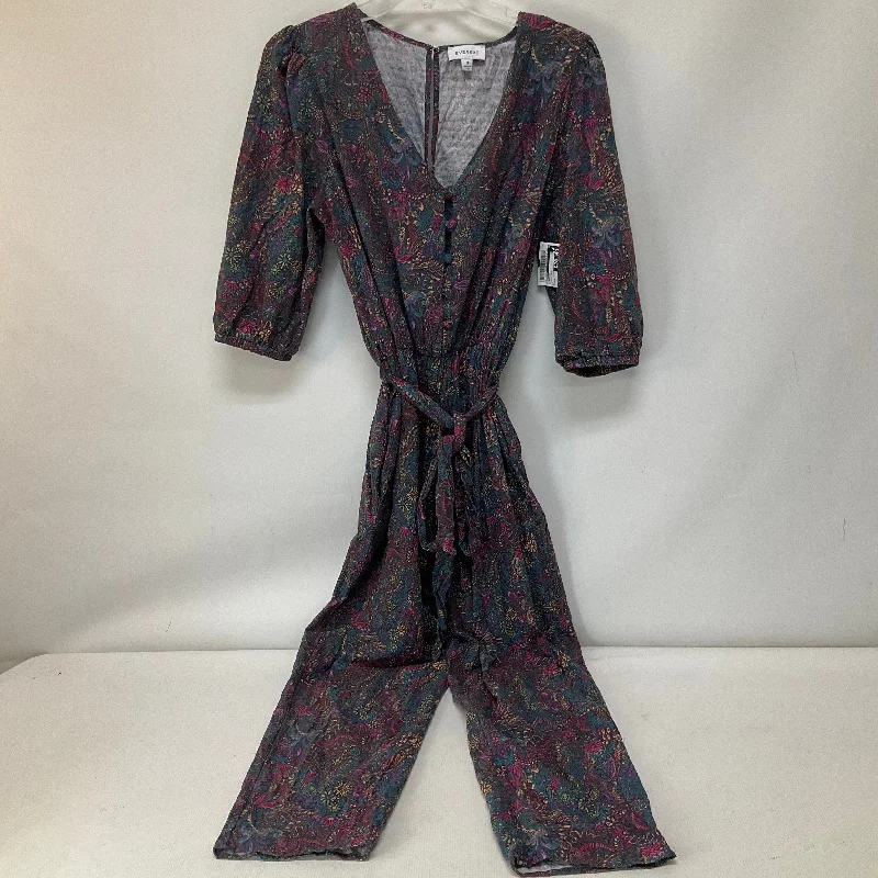 women's jumpsuits with metallic finishesFloral Print Jumpsuit Evereve, Size M