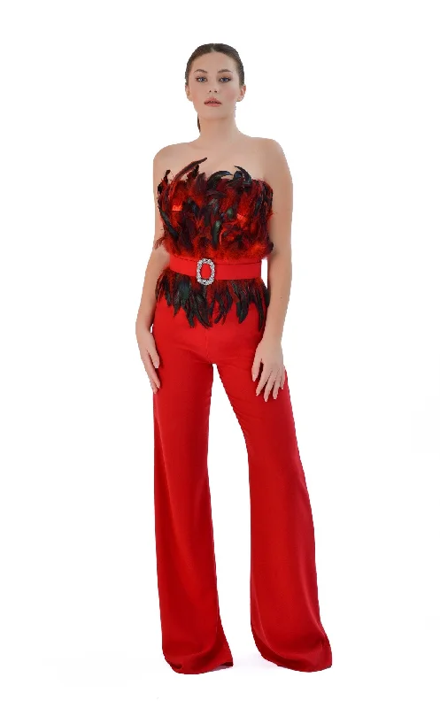 women's jumpsuits with belt loopsOdrella 6134CL Jumpsuit