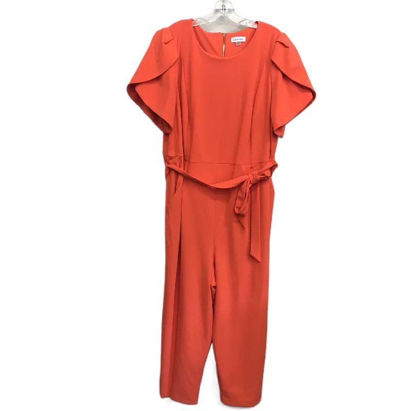 women's jumpsuits with spaghetti strapsOrange Jumpsuit By Calvin Klein, Size: 2x