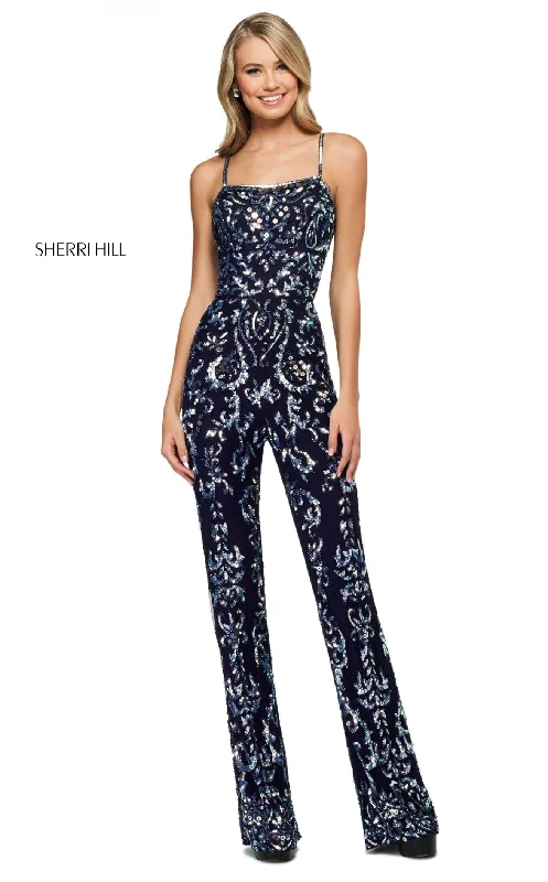 women's jumpsuits with spaghetti strapsSherri Hill 54055 Jumpsuit