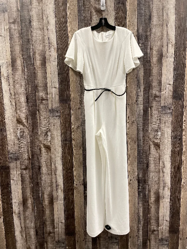 women's jumpsuits for curve-hugging stylesWhite Jumpsuit Calvin Klein, Size S