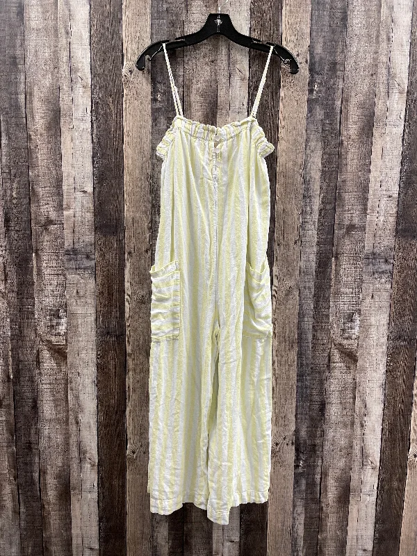 women's jumpsuits with neon colorsWhite & Yellow Jumpsuit Cme, Size S