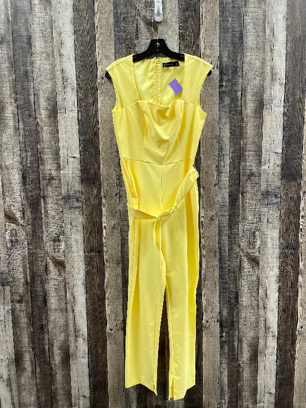 women's jumpsuits for glamorous eveningsYellow Jumpsuit New York And Co, Size S