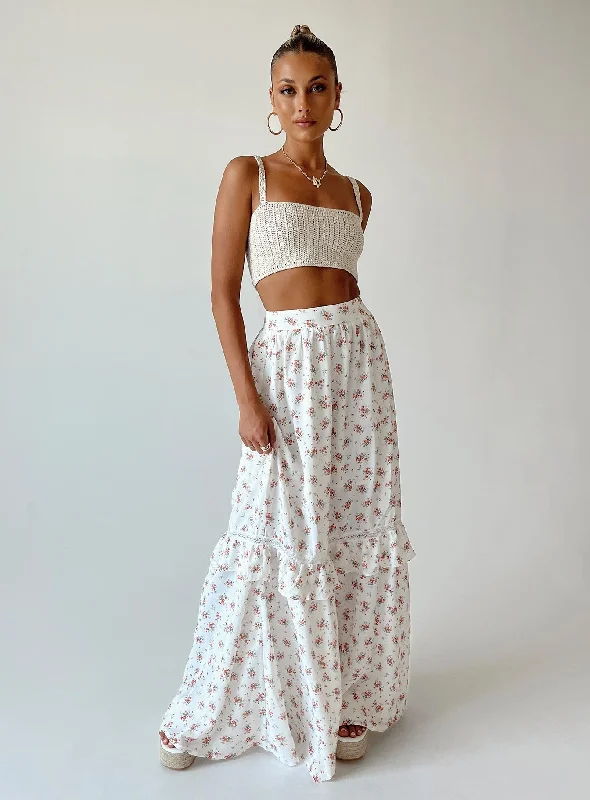 women's polyester skirtsFowler Maxi Skirt White