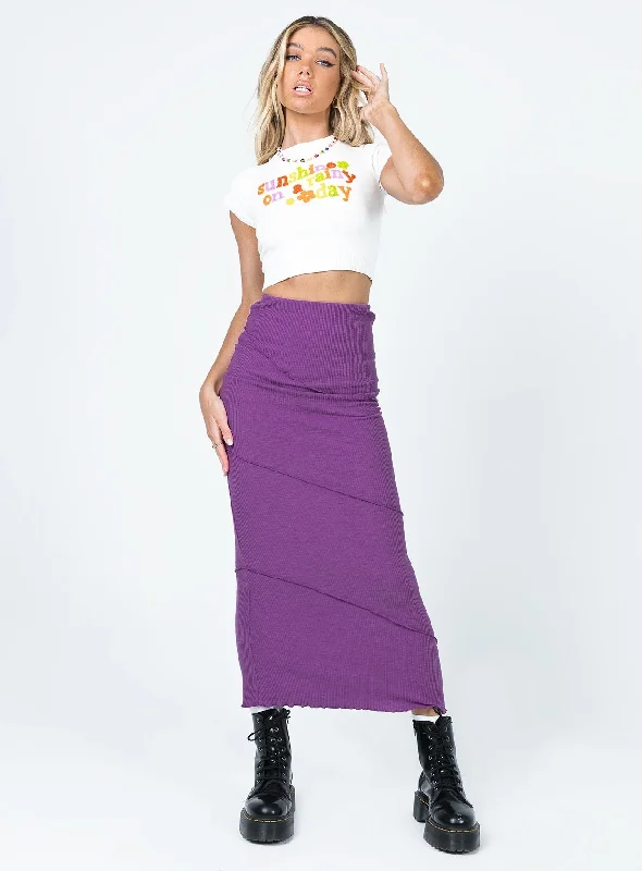 women's striped tulip skirtsOscar Maxi Skirt Dark Purple