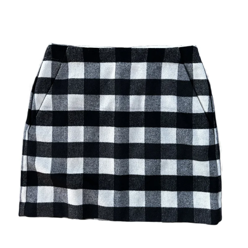 women's zip-front midi skirts for eventsSkirt Mini & Short By Loft In Checkered Pattern, Size: 8